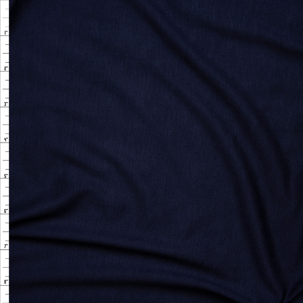 Navy Blue Lightweight 4-way Stretch Rayon Lycra Jersey Knit Fabric By The Yard