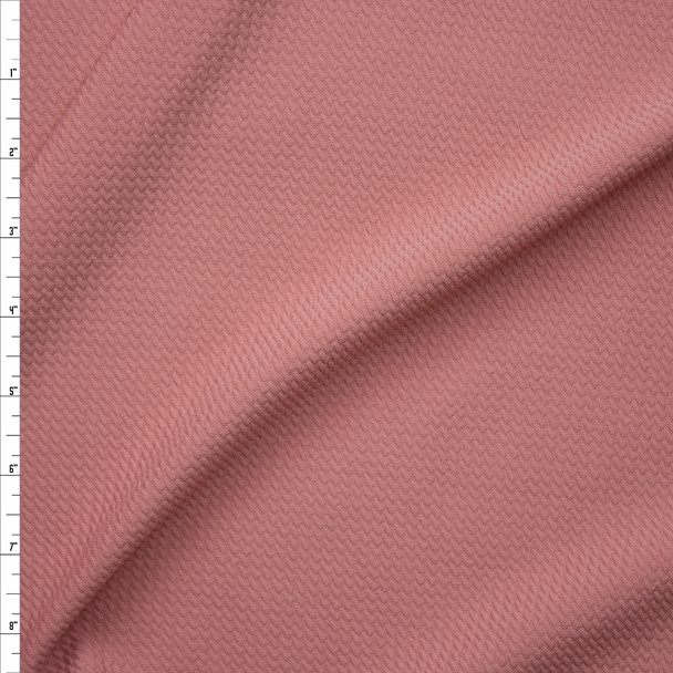 Solid Dusty Pink Braided Texture Liverpool Knit Fabric By The Yard
