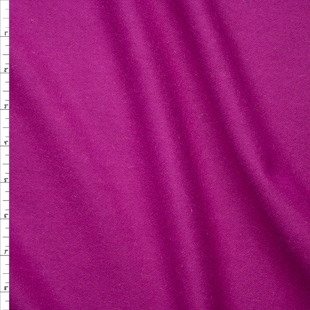 Hot Pink Solid Wool Coating Fabric By The Yard