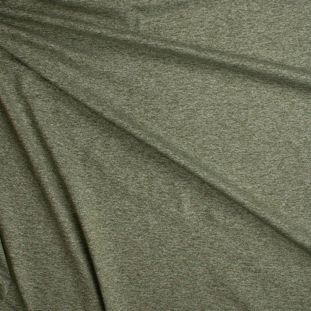 Cali Fabrics Olive Green Heather Heavyweight Brushed Athletic Knit
