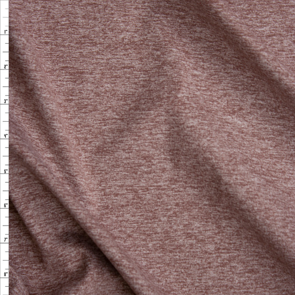 Dusty Mauve Heather Heavyweight Brushed Athletic Knit Fabric By The Yard