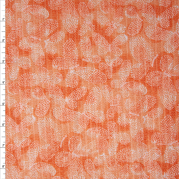 White Butterflies on Orange ‘Tutti Frutti’ Plissé Fabric By The Yard