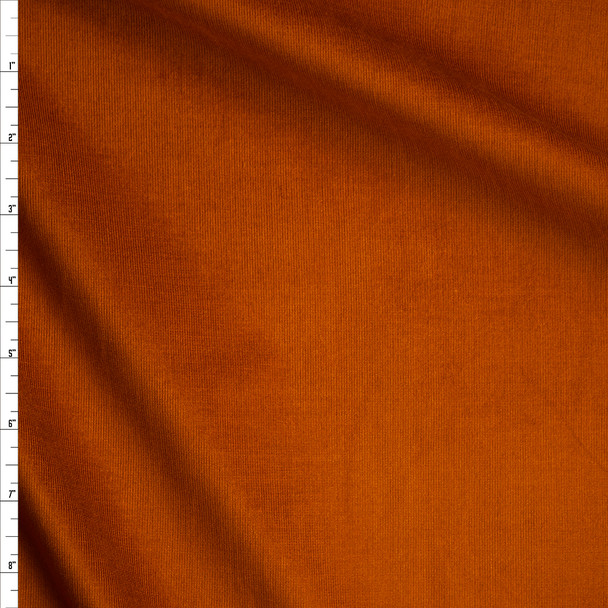 Burnt Orange Lightweight Stretch Corduroy Fabric By The Yard