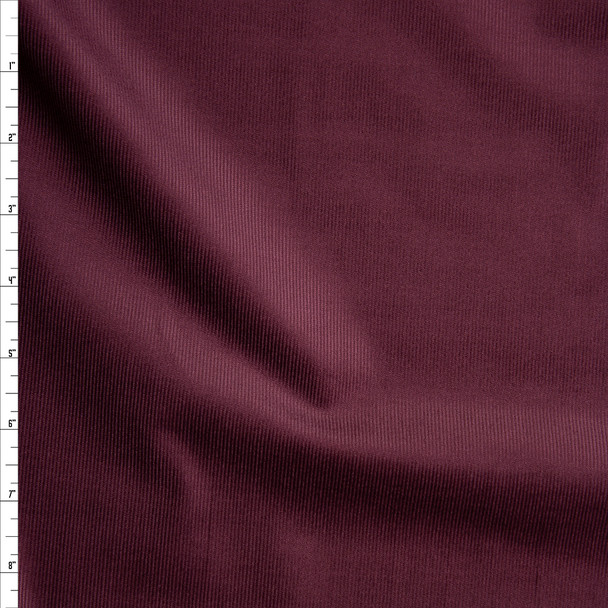 Plum Midweight Stretch Corduroy Fabric By The Yard