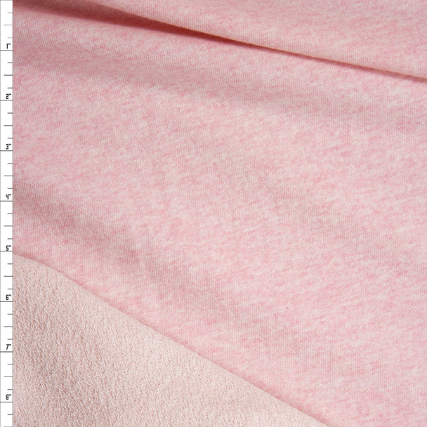 Cali Fabrics Pink Heather Cotton French Terry Fabric by the Yard