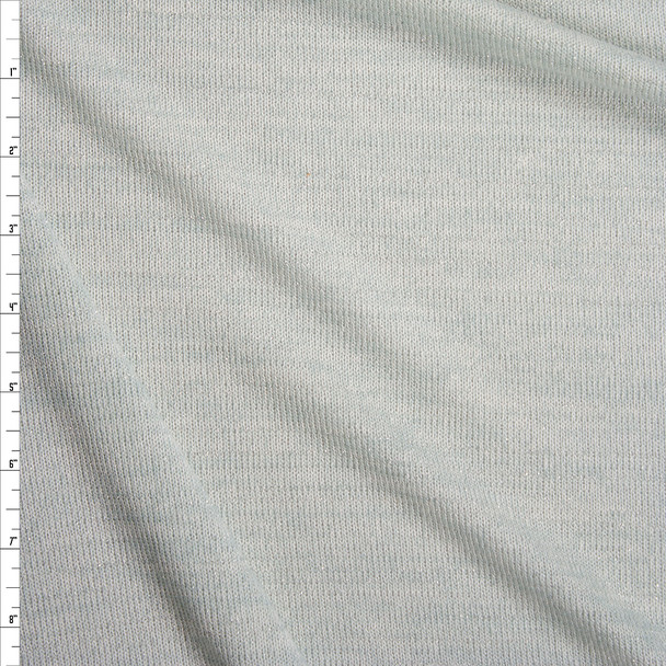 Dusty Blue Heather with Metallic Silver Streaked Lightweight Sweater Knit Fabric By The Yard