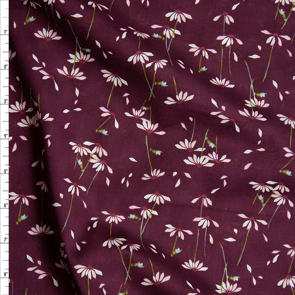 “He Loves Me Plum” Cotton Lawn Print from Art Gallery Fabrics Fabric By The Yard