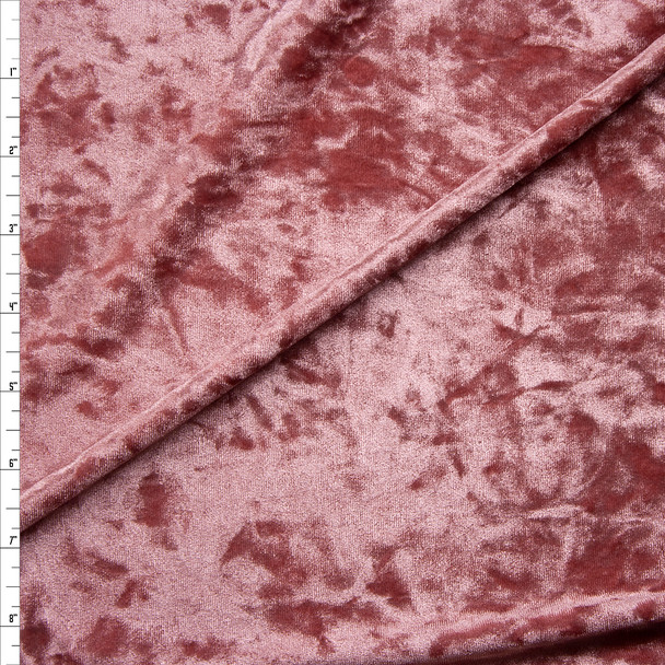 Dusty Pink Luxury Crushed Stretch Velvet Fabric By The Yard