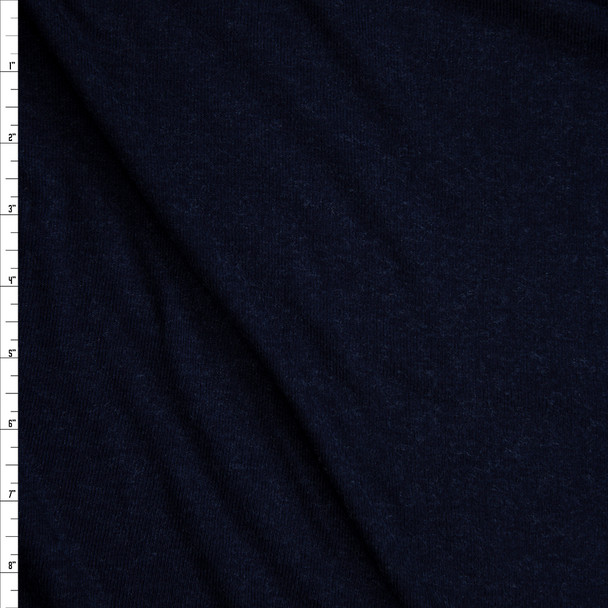 Navy Blue Stretch Wool Jersey Knit Fabric By The Yard