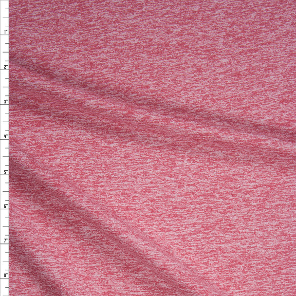 Pink Heather Brushed Midweight Athletic Knit Fabric By The Yard