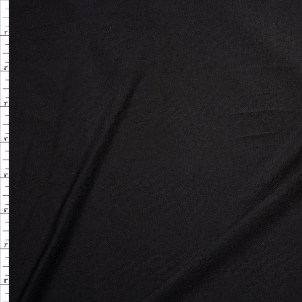 Black Midweight 4-way Stretch Rayon/Spandex Jersey Knit Fabric By The Yard