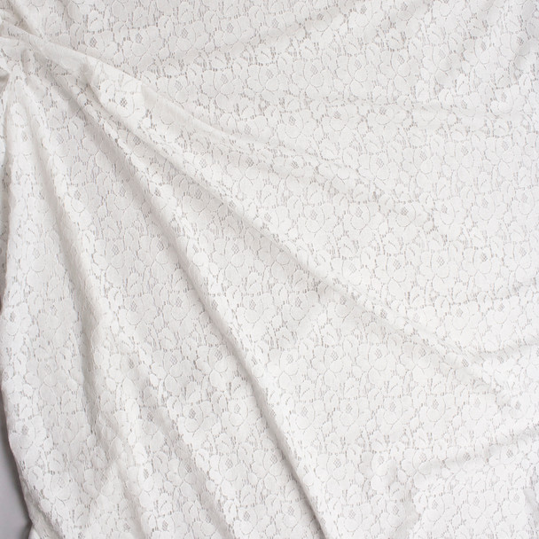 Cali Fabrics Warm White Spring Floral Lace Fabric by the Yard