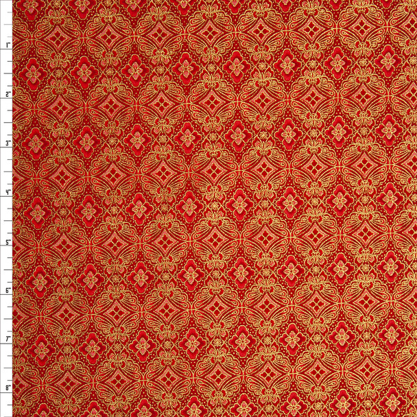 Imperial Collection Metallic 15 Red by Robert Kaufman Quilter's Cotton Print Fabric By The Yard