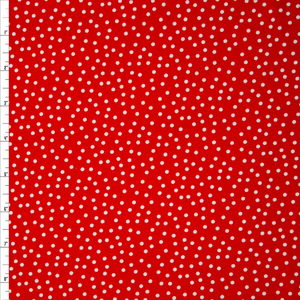 White on Red Remix Dots by Robert Kaufman Quilter's Cotton Print Fabric By The Yard