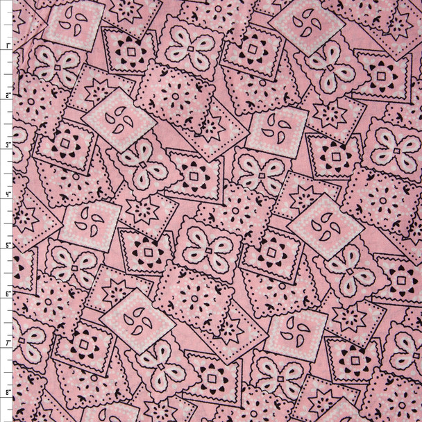 Pink Tossed Bandanas Quilter's Cotton Print Fabric By The Yard