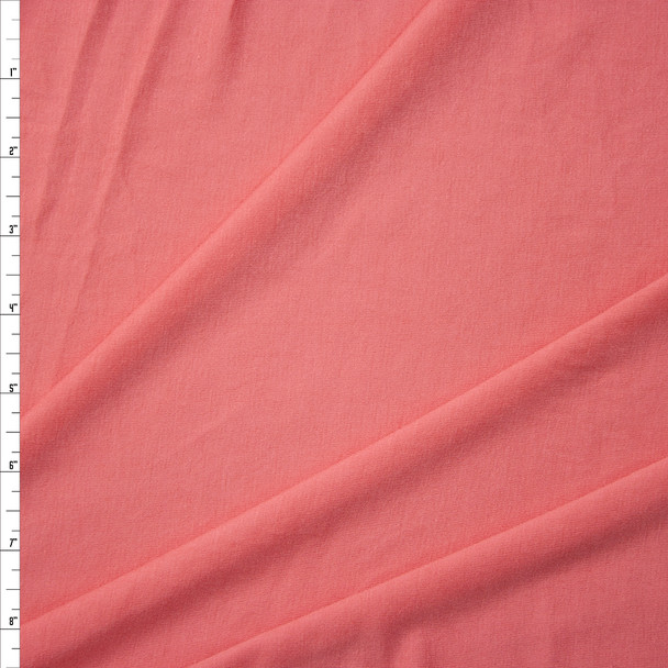 Bright Coral Soft Lightweight Stretch Rayon Jersey Fabric By The Yard