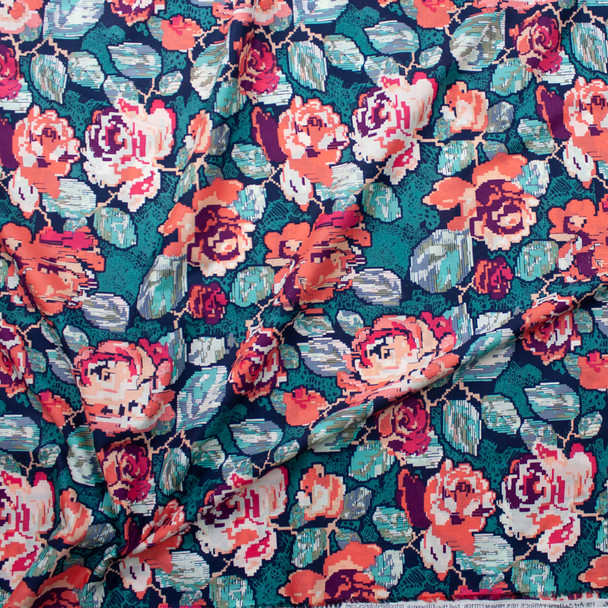 Cali Fabrics Flowered Engrams Ornate Cotton Voile by Art Gallery ...