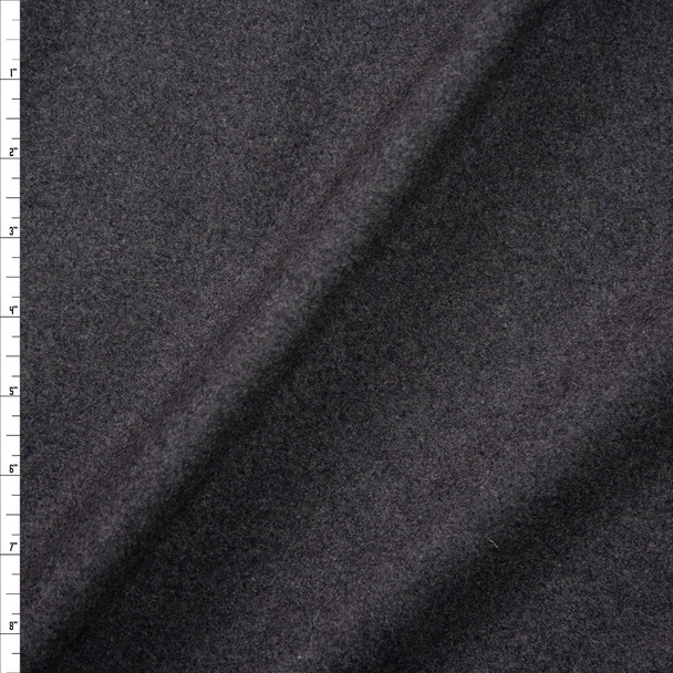 Charcoal Grey Heather Designer Wool Melton Fabric By The Yard