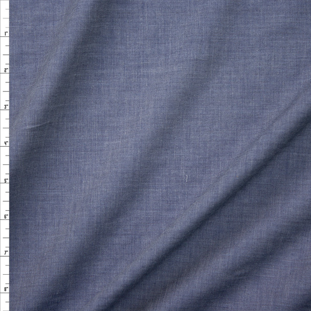 Indigo Blue Rayon Chambray Fabric By The Yard