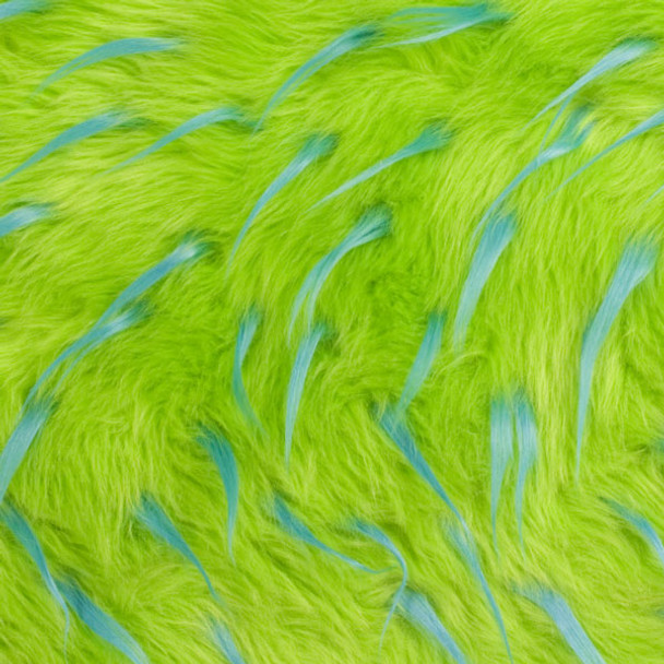 Lime/Turquoise Two-tone Spike Faux Fur