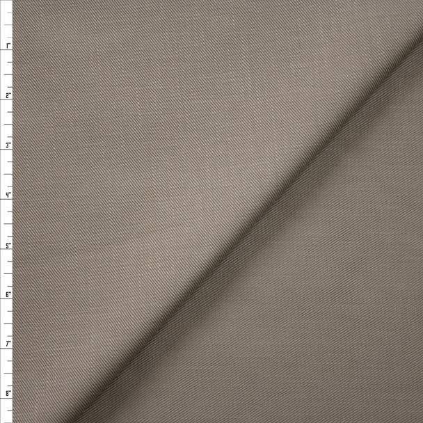 Taupe Slubbed Designer Heavy Cotton Twill Fabric By The Yard
