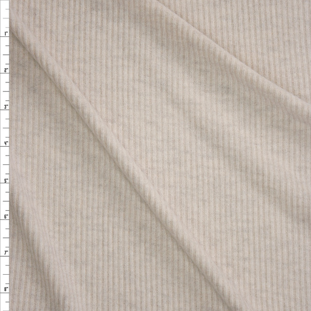 Ivory Heather Brushed Stretch Rib Knit Fabric By The Yard