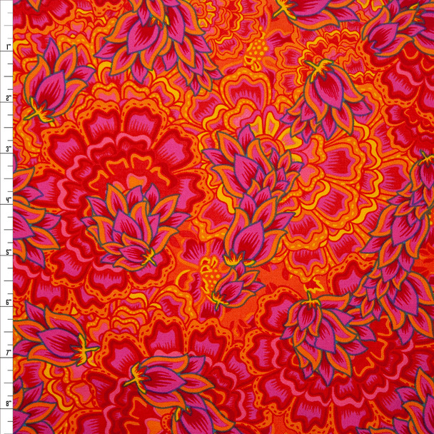 Rhapsody Large Floral Red and Pink Quilter’s Cotton Print from Boundless Fabrics Fabric By The Yard