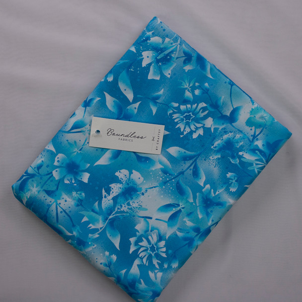 Boundless Botanical Glacier (6y Bargain Cut) Fabric By The Yard