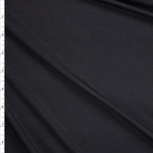 Black Lightweight Bamboo French Terry Fabric By The Yard