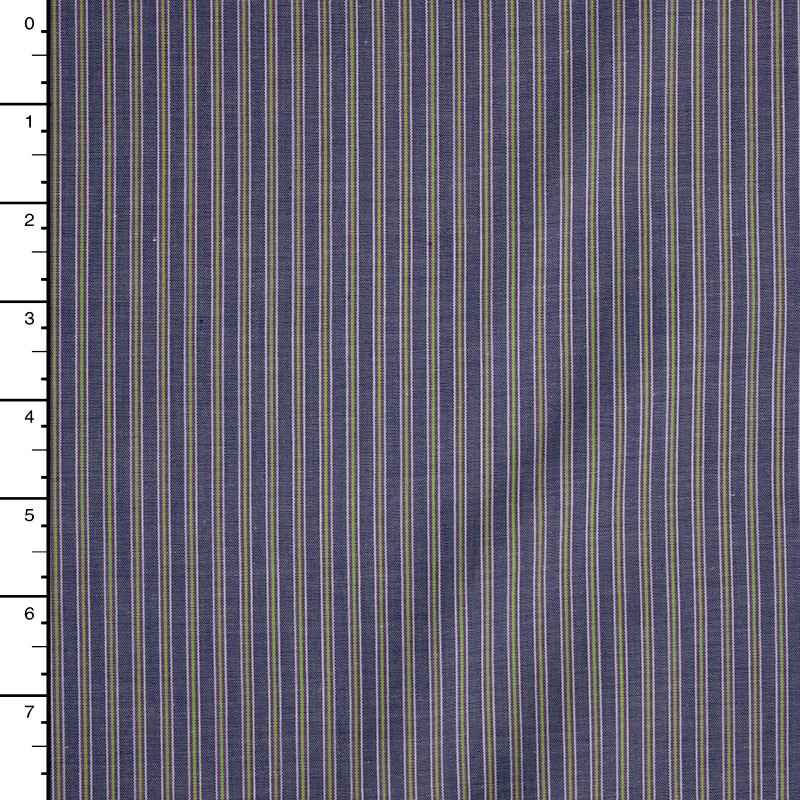 Cali Fabrics Charcoal, White, Red, and Blue Vertical Stripe Fine Cotton