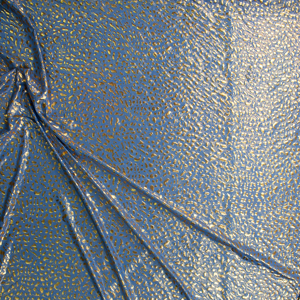 Cali Fabrics Holographic Gold Sequins on Yellow and Neon Pink Tie Dye