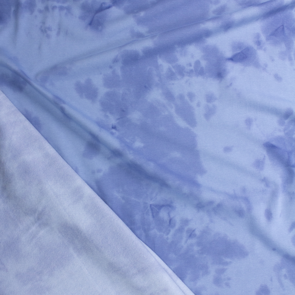 Light Blue Tie Dye Midweight Sweatshirt Fleece Fabric By The Yard - Wide shot