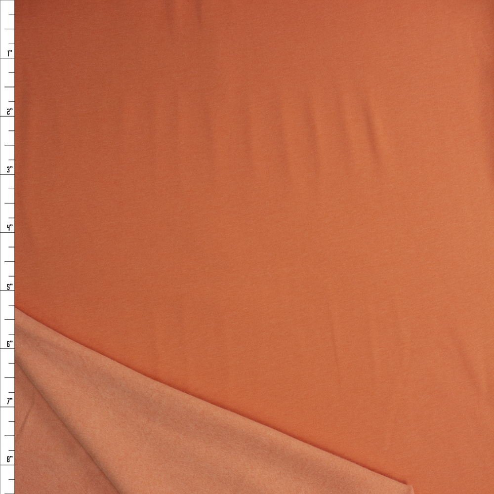 Sherbet Orange Midweight Sweatshirt Fleece Fabric By The Yard