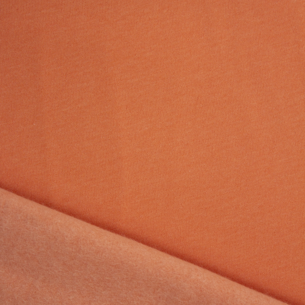 Sherbet Orange Midweight Sweatshirt Fleece Fabric By The Yard - Wide shot
