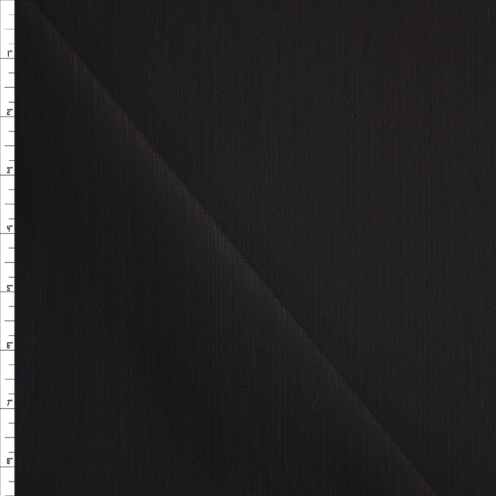 Black Stretch Heavy Cotton Bull Denim Fabric By The Yard