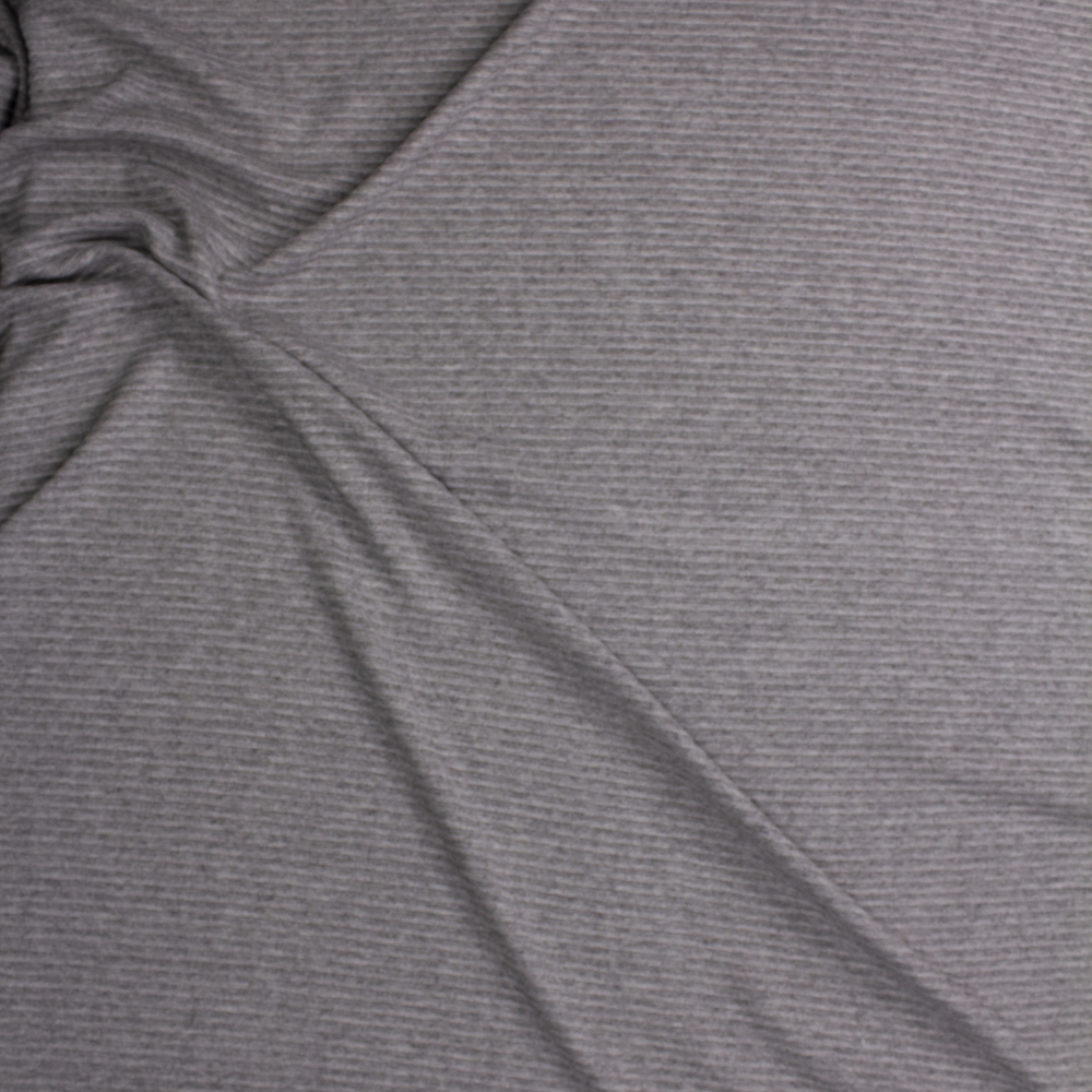 Grey Horizontal Rib Brushed Sweater Knit  Fabric By The Yard - Wide shot