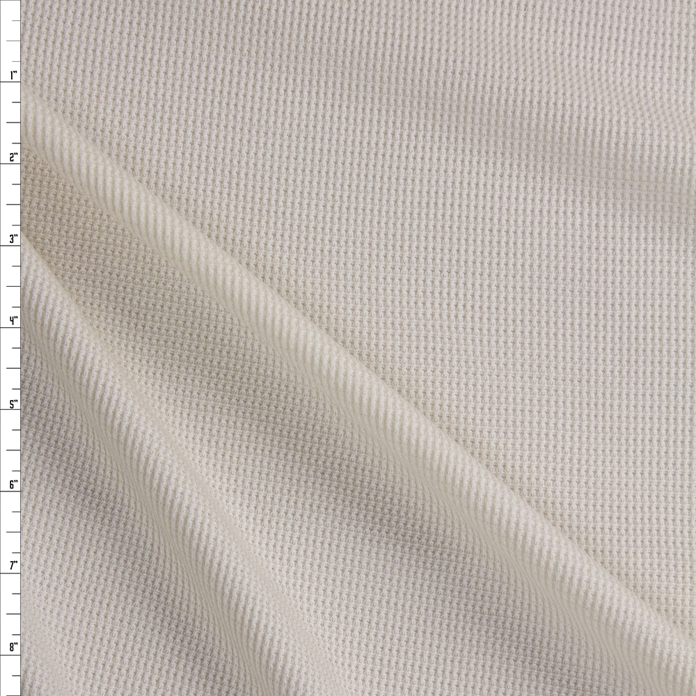 Cream Micro Waffled Sweater Knit Fabric By The Yard