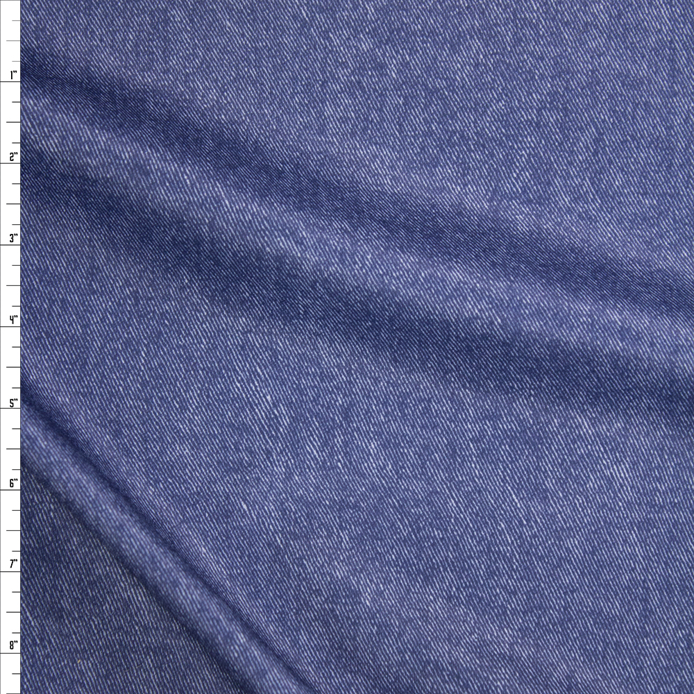 Denim Look Midweight Scuba Knit Fabric By The Yard