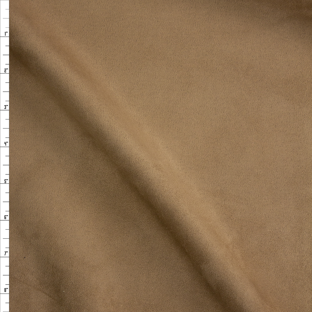 Tan Stretch Scuba Suede Fabric By The Yard