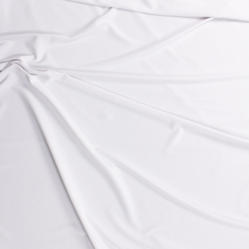 White Corded Midweight Nylon/Spandex Fabric By The Yard - Wide shot