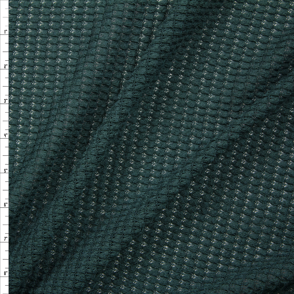Emerald Green Chunky Waffle Knit Fabric By The Yard