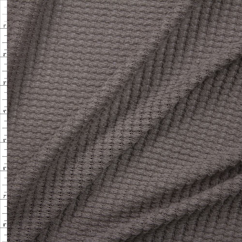 Taupe Chunky Waffle Knit Fabric By The Yard