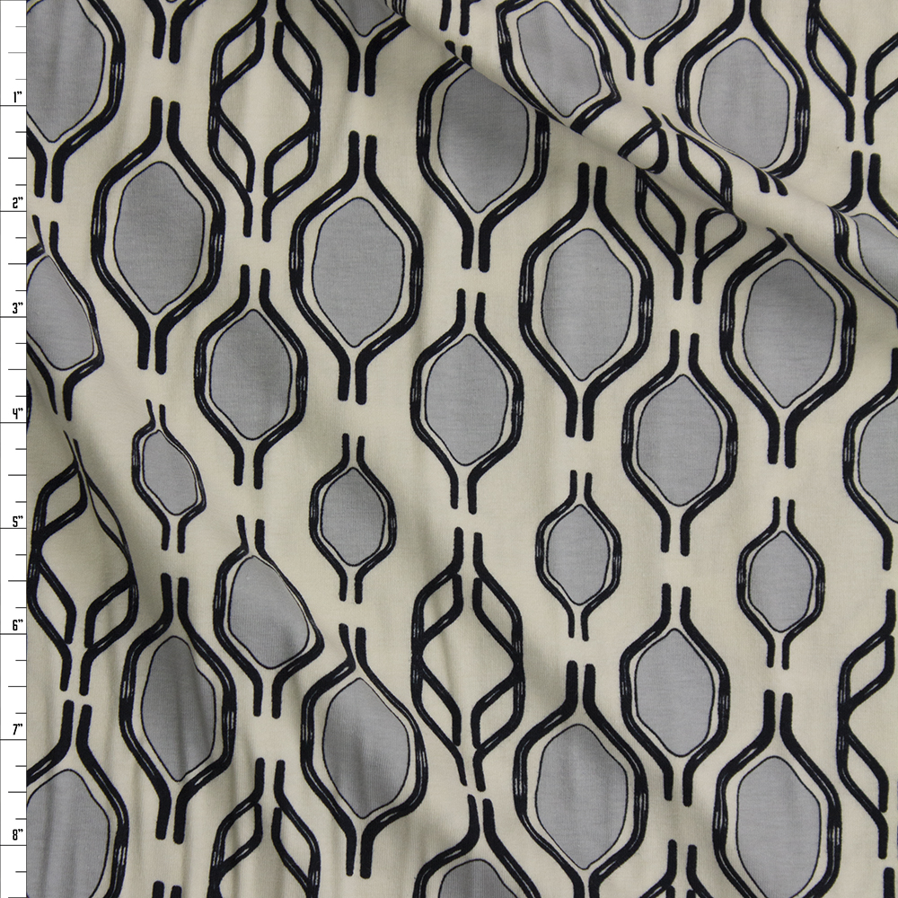 Handlebar Tricks Gris Cotton/Spandex Knit From ‘Art Gallery Fabrics’ Fabric By The Yard