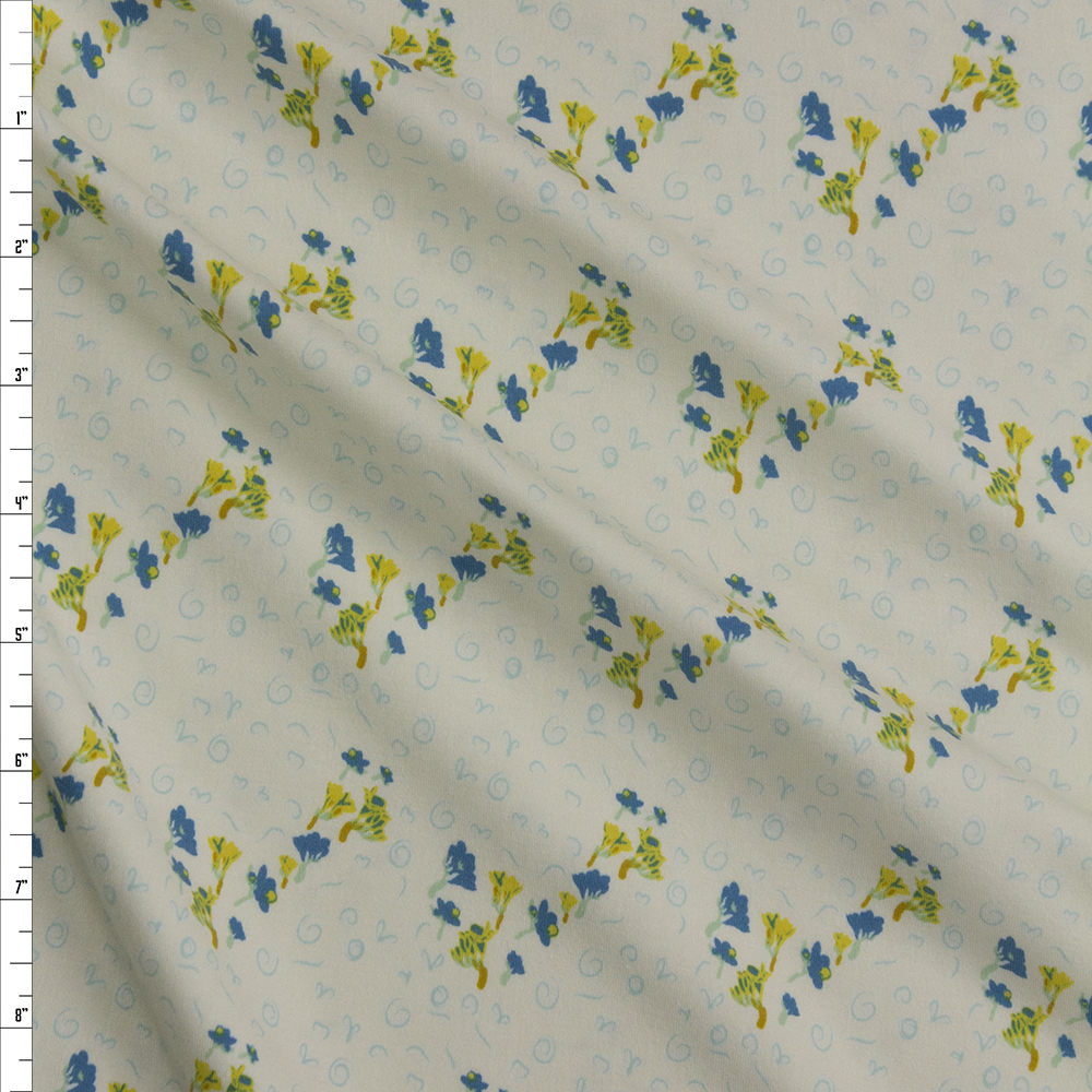 Bous Trail Bluet Cotton/Spandex Knit From ‘Art Gallery Fabrics’ Fabric By The Yard