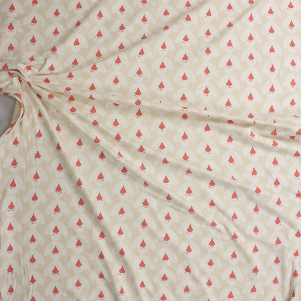 Lotus Beats Passion Cotton/Spandex Knit From ‘Art Gallery Fabrics’ Fabric By The Yard - Wide shot