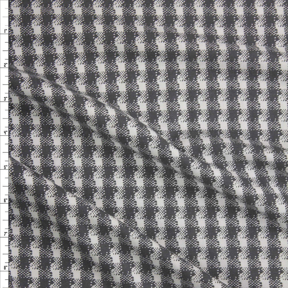 Madmoiselle Plaid Cotton/Spandex Knit From ‘Art Gallery Fabrics’ Fabric By The Yard