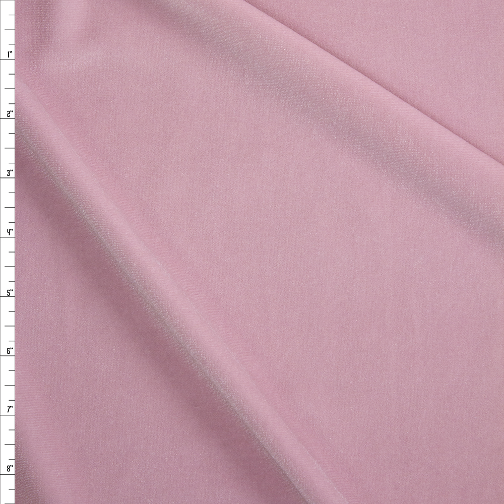 Baby Pink 4-way Stretch Velvet Fabric By The Yard