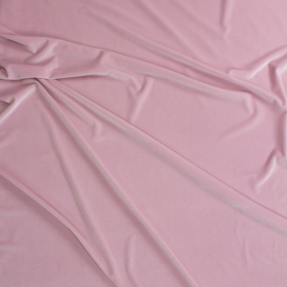 Baby Pink 4-way Stretch Velvet Fabric By The Yard - Wide shot