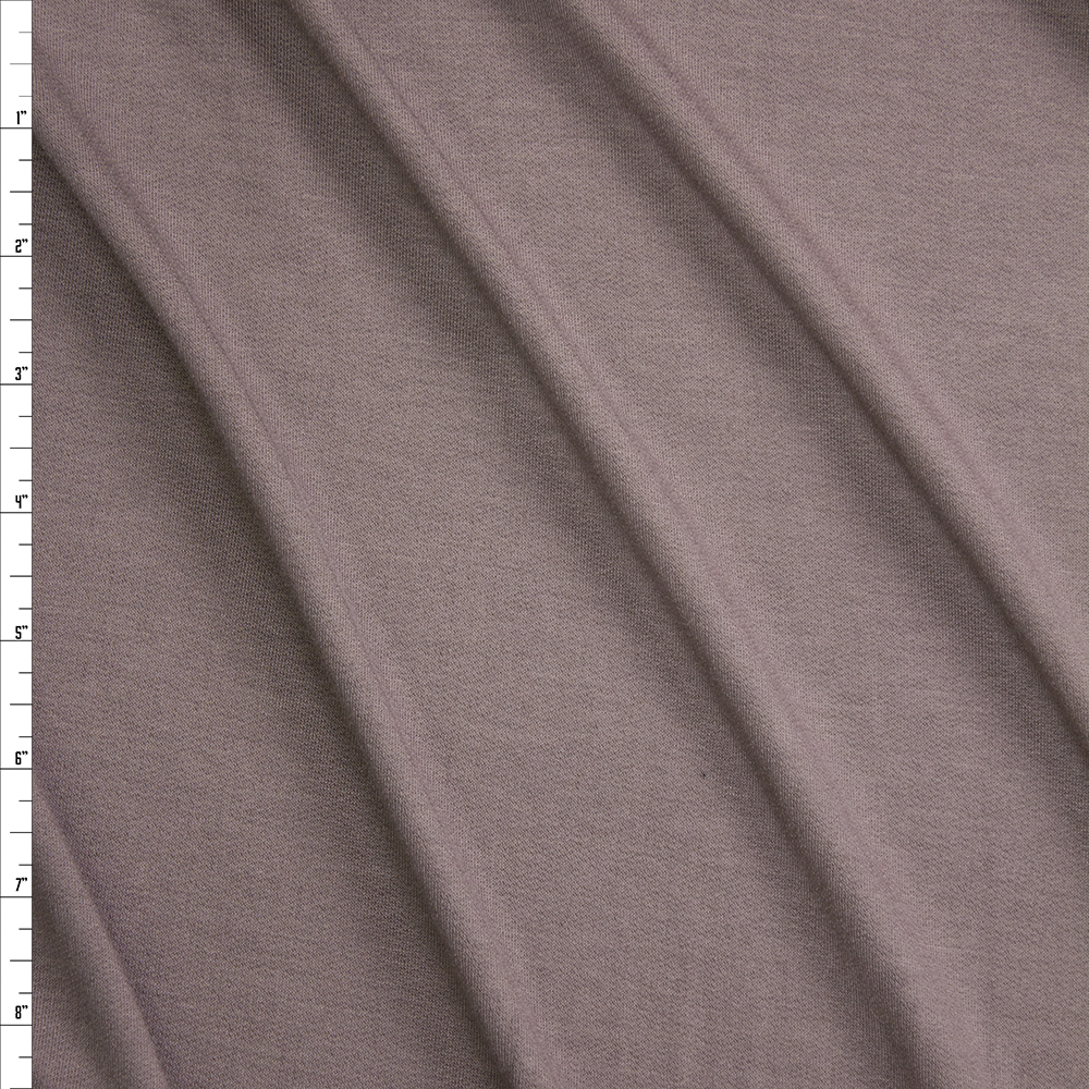 Taupe Lightweight Bamboo French Terry Fabric By The Yard