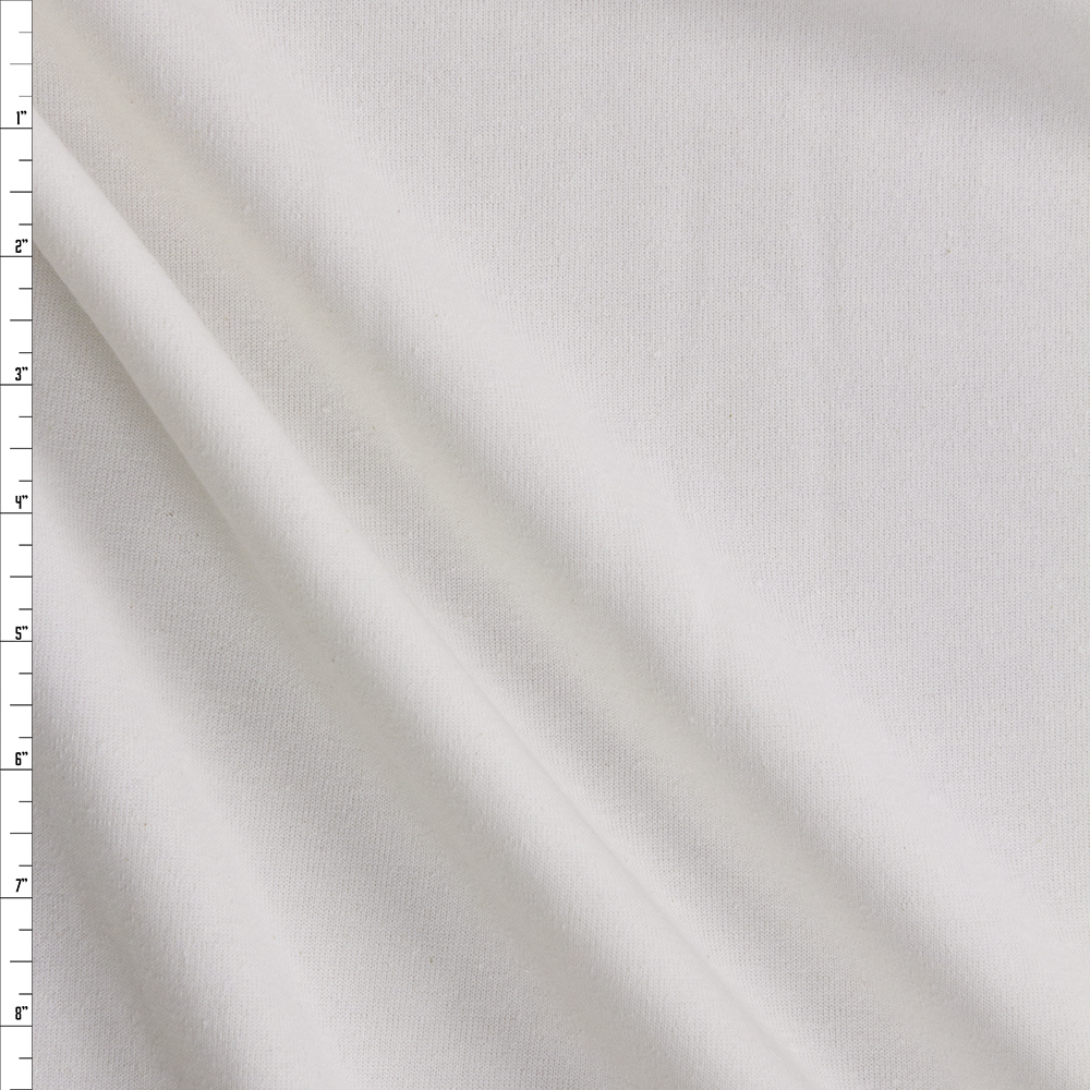 Warm White Midweight Extra Wide Poly Sweatshirt Fleece Fabric By The Yard